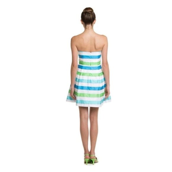 Lilly‎ Pulitzer Jordan Strapless Dress Sz 4 Corded Organza Blue Stripe NEW $288 - Picture 2 of 12